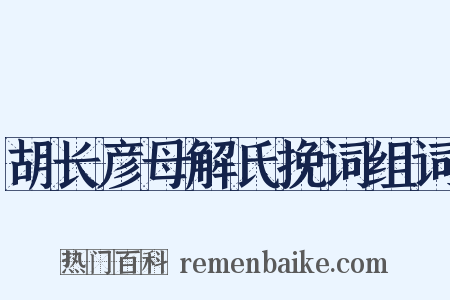 胡长彦母解氏挽词组词是什么意思的图片